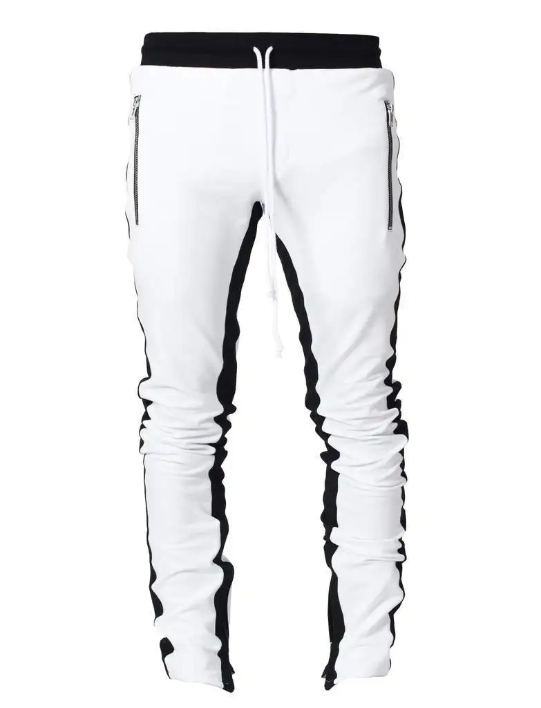 Spring and Autumn New Men's Sports Trousers Stitching Running Sports Fitness Training Tight Men's Pants Sweatpants Men