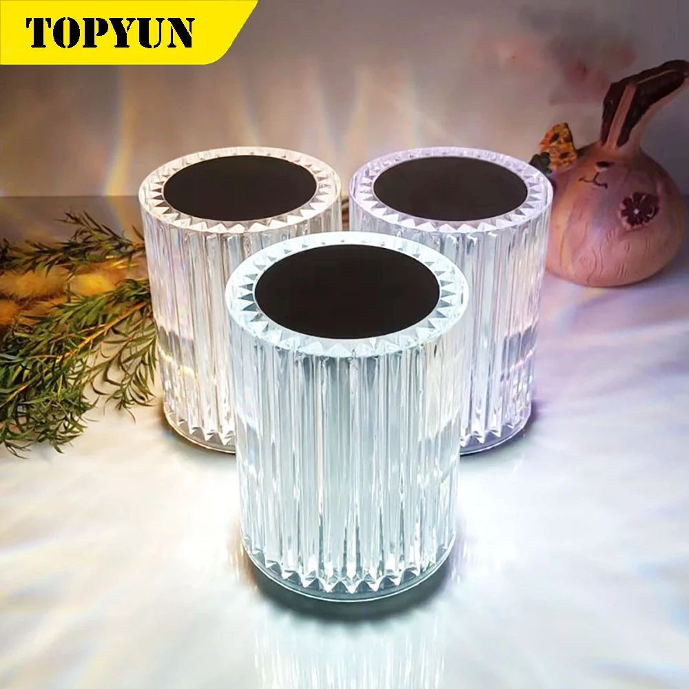 Хрустальная настольная лампа RGB с дистанционным затемнением 16 цветов ночник