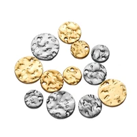 20pcs stainless steel gold plated charms water drop round blank pendant for diy jewelry making pendants necklace accessories