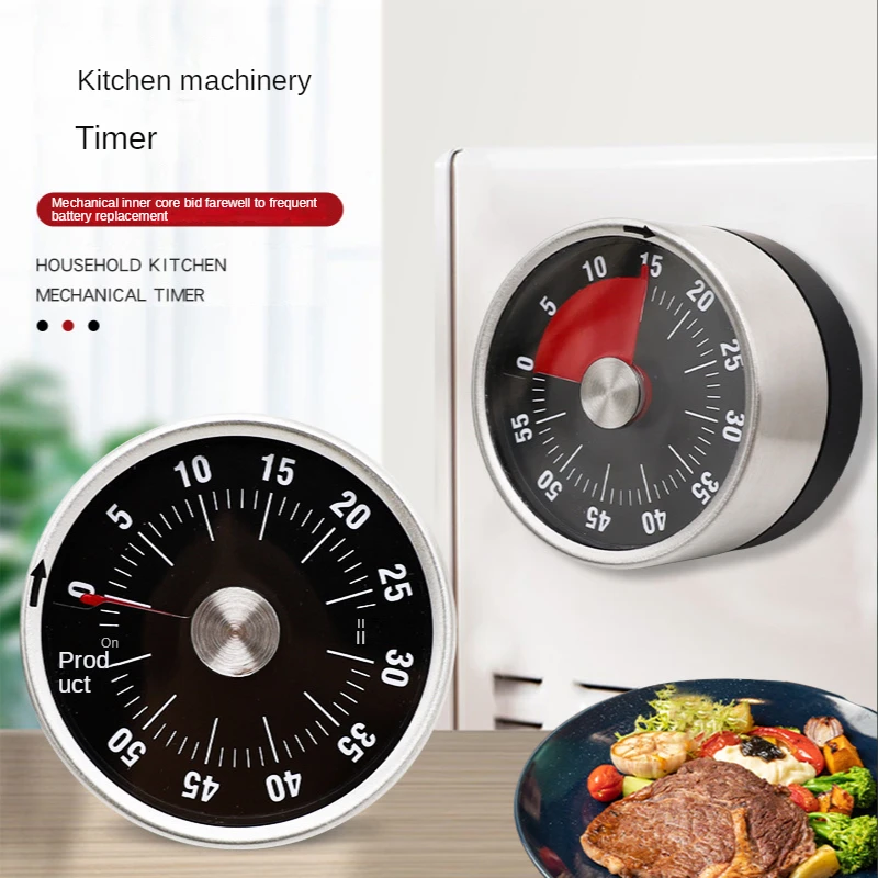 

Kitchen Mechanical Timer Reminder Household Alarm Clock Stopwatch Time Management Baking Countdown Magnetic Suction Meter