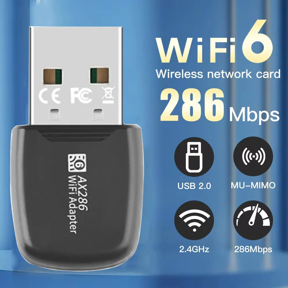 Сетевая карта 286 Мбит/с Wi-Fi 6 2 4 ГГц