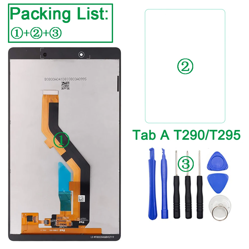 Оригинальный 8-дюймовый сенсорный ЖК-дисплей для Samsung Tab A 8 0 дюйма 2019 женская