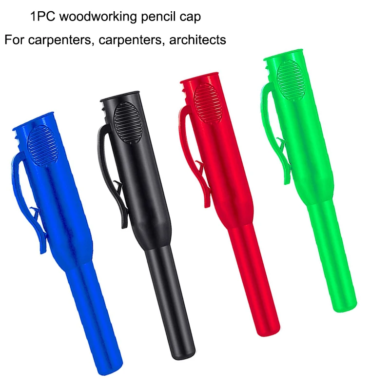 1 Pack Carpenter Pencil Holder with Pocket Clip Marking Tool Pencil Cap for Carpenter Architect Marking Woodworking Tools
