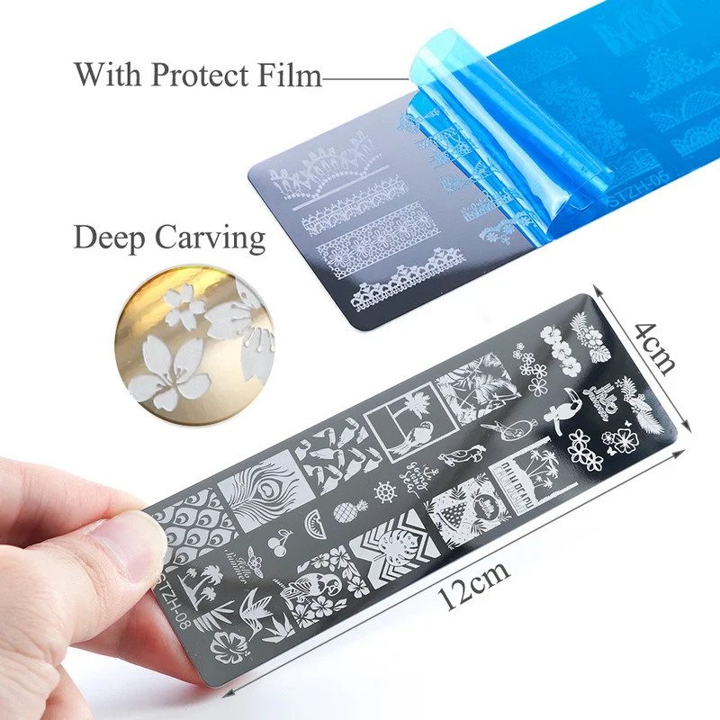 

1pcs Nail Art Stamping Plates Set Stainless Steel Stamping Plates Flower Cat Plant Nail Stamper Salon Supplies Decoration Tools