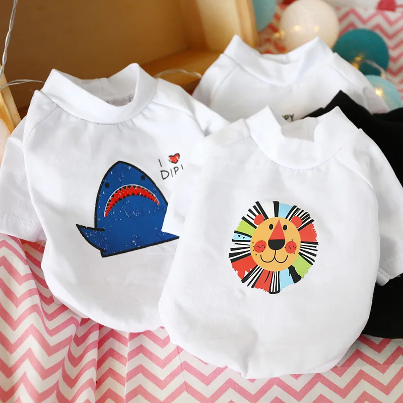 

Animal Printing Designer Dog Clothes White Cartoon Teddy Bear Sweatshirts Cats Clothing Pet Products Jacket York Dog Clothes