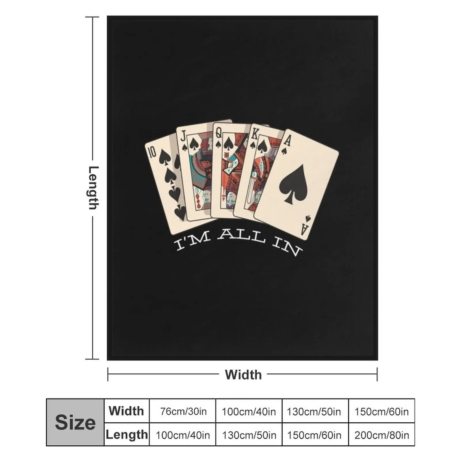 I'm All In - Royal Flush Одеяло для покера Модные диваны Роскошные дизайнерские одеяла