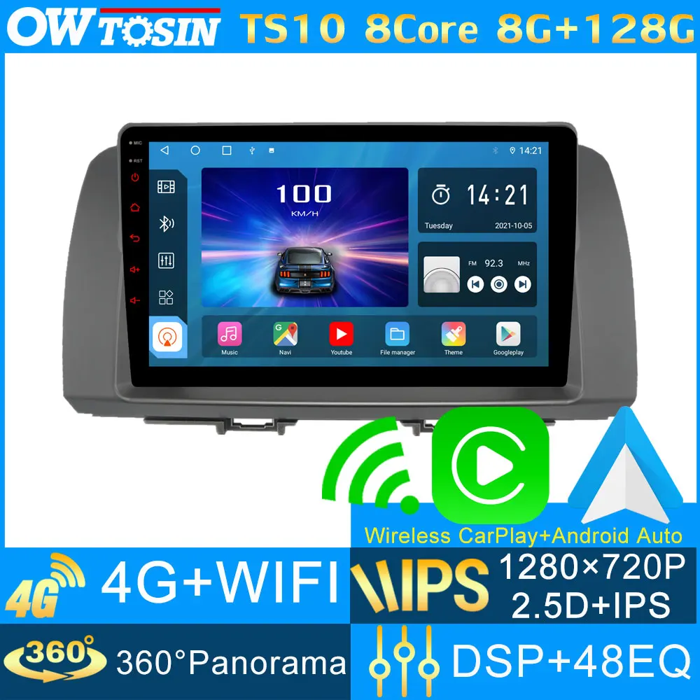 Автомобильная Мультимедийная система TS10 8 ядер ГБ + 128 IPS 1280*720P GPS-навигация Android для