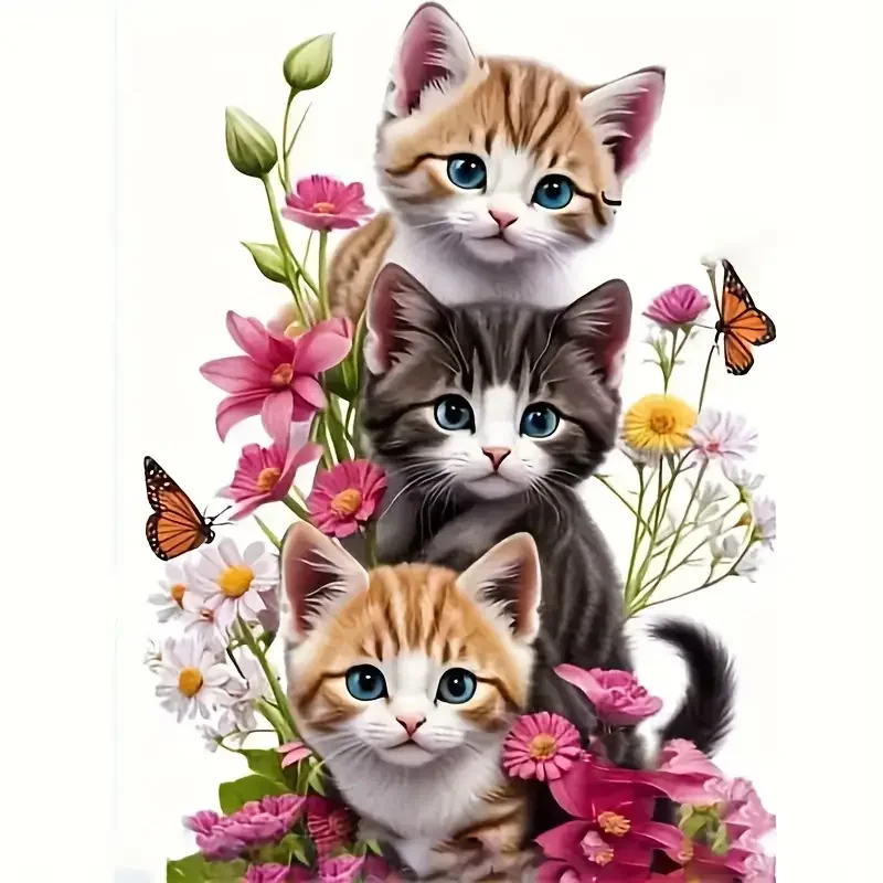 

Водонепроницаемые наклейки с котиками и цветами