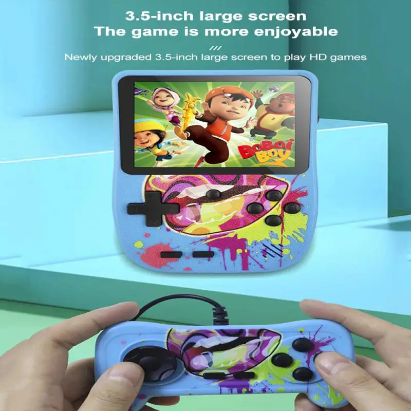 

Портативная игровая консоль 3,5 дюйма в стиле ретро с 520 классическими играми, большая игровая консоль с подставкой для видео, подарок для дет...