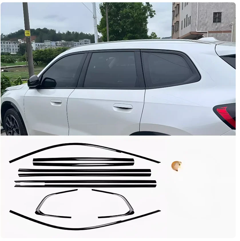 

Стайлинг автомобиля, черная стальная рамка для окон, полоски, накладка для BMW X1 iX1 X2 X4 X5L X6 X7 X3 iX3