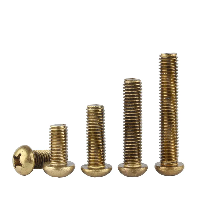 5-200 шт. M2 M2.5 M3 M4 M5 M6 Латунный винт с круглой головкой и крестообразным шлицем