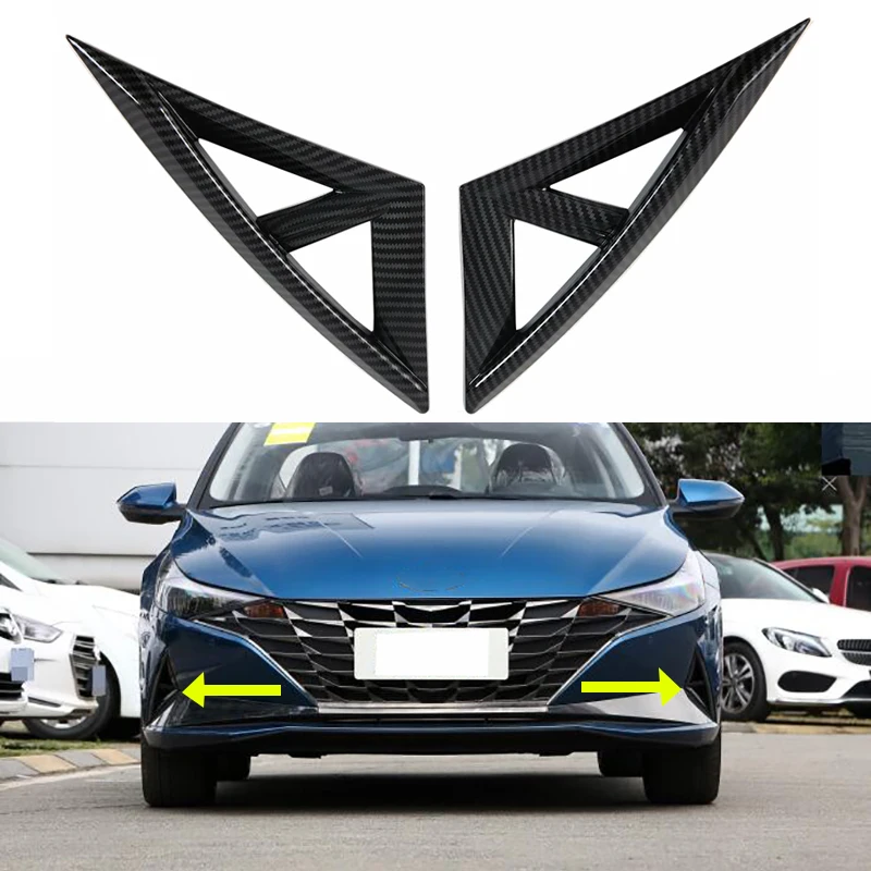 

2pcs/Set Front Foglight Eyebrow Cover Trim Fog Light Lamp Protector Cover ABS For Hyundai Elantra Avante CN7 2020 2021 2022