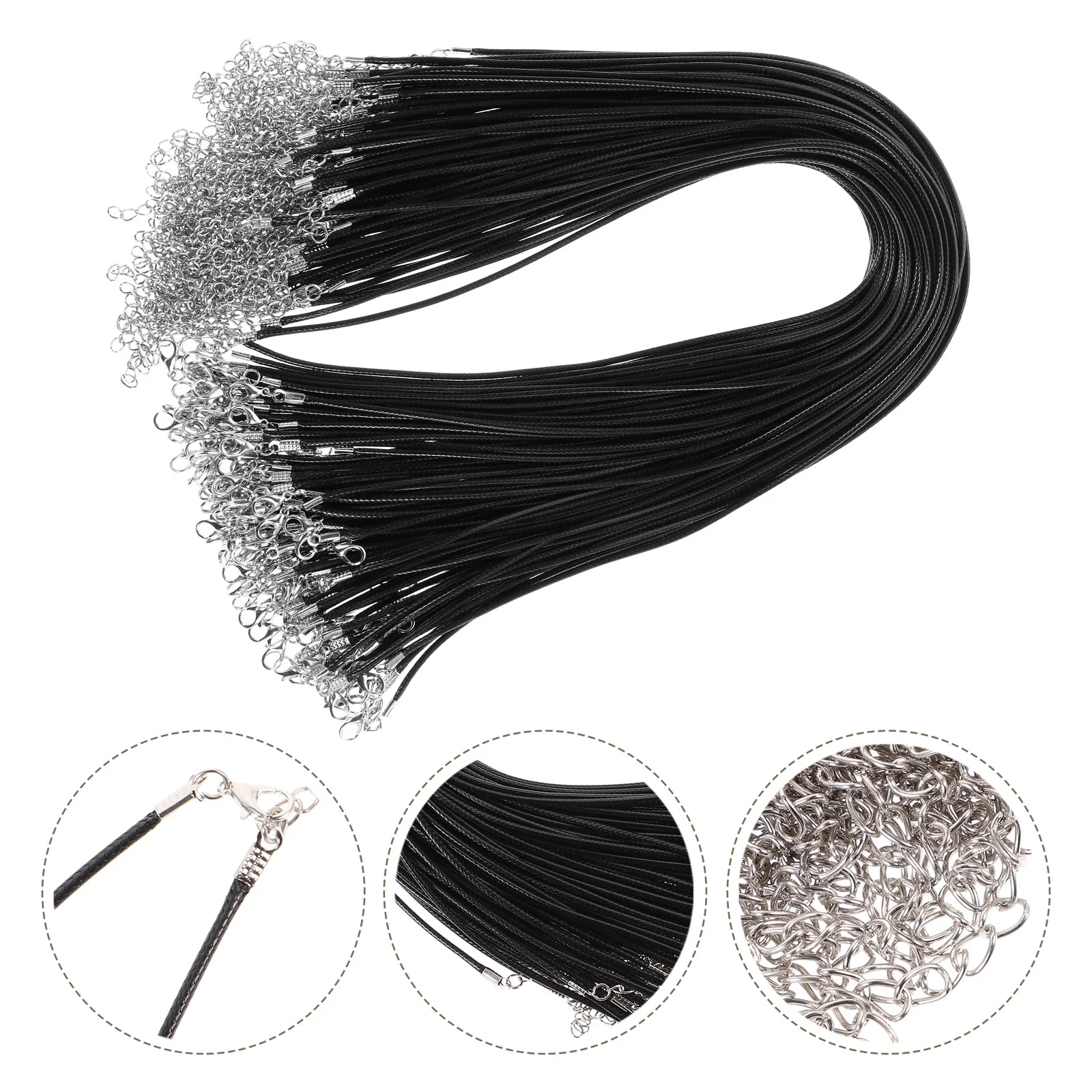 

Шнур для ювелирных изделий, шнур для ожерелья, шнур для ожерелья с застежкой, восковой шнур для изготовления ожерелья, 100 шт.