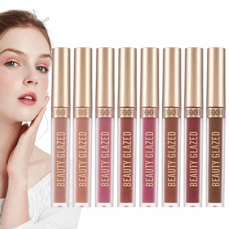 

Sweet Lip Gloss Lip Makeup Liquid Lip Sticks Lipsticks Set 8Pcs Long-Lasting Matte Lip Gloss For Women Makeup Supplies