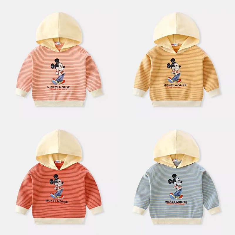 

2022 Kids Disney Mickey Mouse Hoodie Leisure Toddler Infant Girl Boy Long Sleeve Cotton Hooded Sweatshirt Fashion Child Hoody