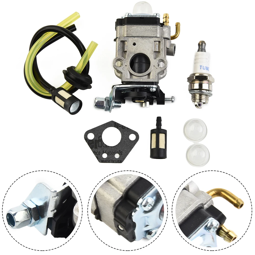 

Carburetor For Florabest String Trimmer Parts Fuel Hose Fuel Filter Gasket Primer Bulb Sparkle Plug Check Valve