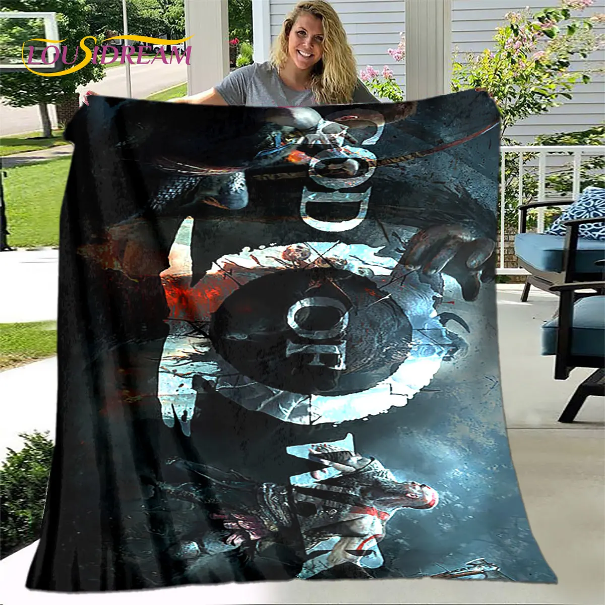 

Игровые игры God of War, мягкое плюшевое одеяло, фланелевое одеяло, покрывало для гостиной, спальни, кровати, дивана, пикника, Bettdecke