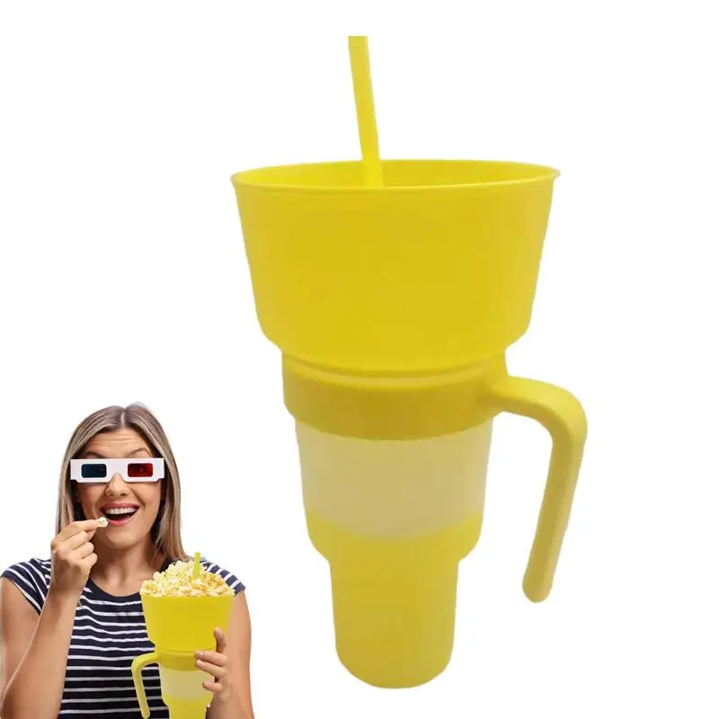 

Чашка для напитков с чашей для закусок 2 в 1 чашка для закусок комбинированная герметичная портативная дорожная чашка для стадиона с изменением цвета для взрослых