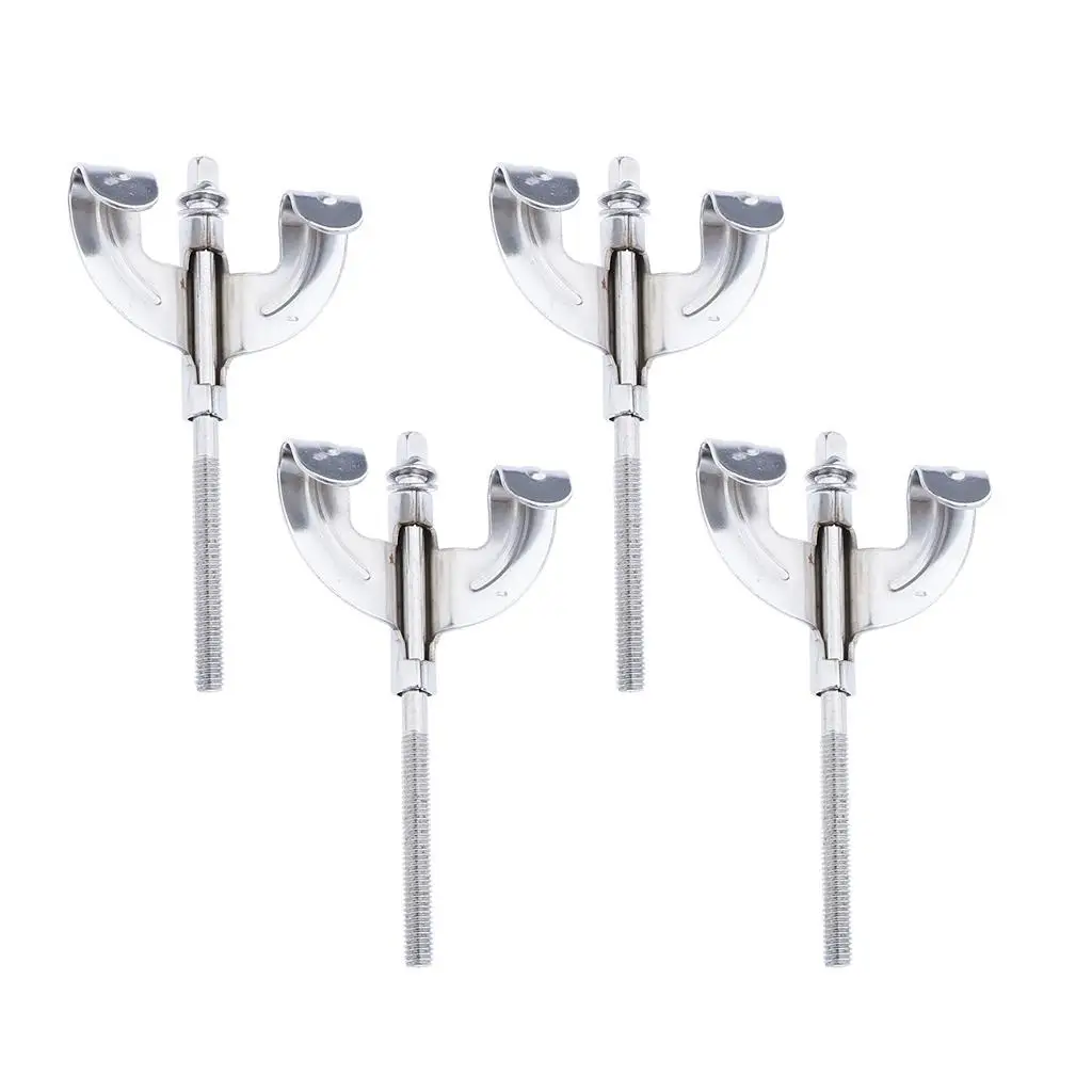 

4 Pieces Drum Claw Hooks for Drum Percussion Instrument Parts -Chrome
