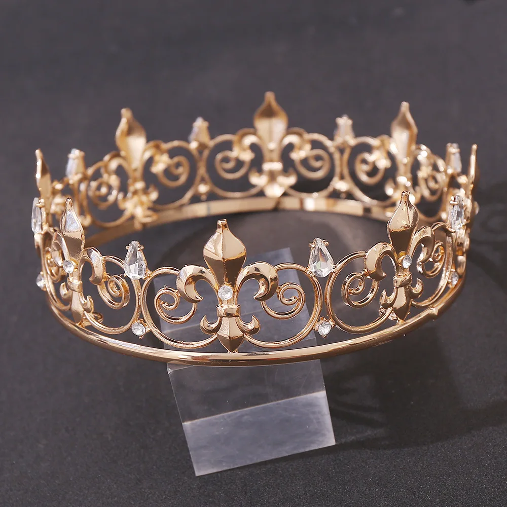 

Gold Silver Color Baroque Vintage Black Tiaras Crowns Pearls Crystal Princess Diadems Bridal Women Wedding Hair Accessories