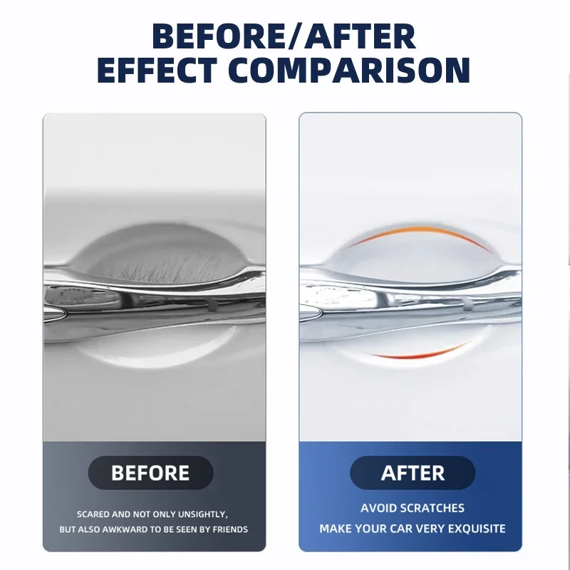 4 шт. наклейка на чашу дверной ручки автомобиля защитная пленка против