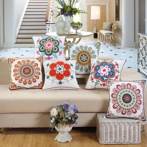 Embroidered Pillowcase European Style Sofa Decoration Cushion Covers 45*45 Home Bedside Waist Pillow