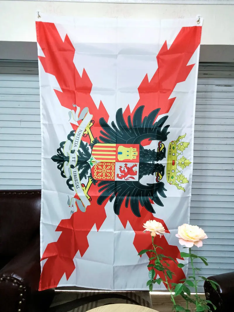 Пользовательский флаг, крест бордового цвета с эмблемой, флаг Испании, 90x150 см, крест испанской империи