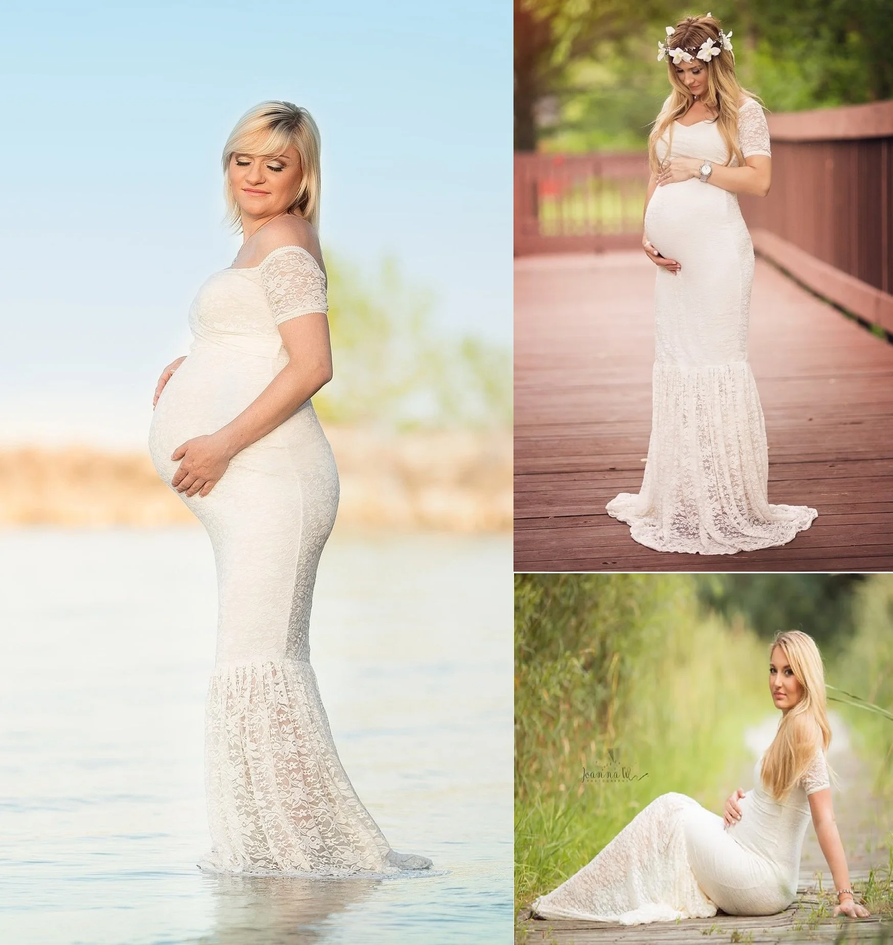 Mermaid Maternity Dresses Lace Photo Shoot Pregnant Women Pregnancy Dress Photography Prop Lady Sexy Maxi Maternity Gown V-Neck enlarge