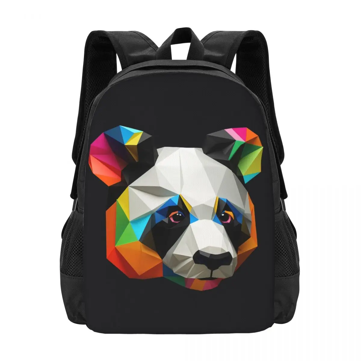 

Panda Backpack Paper Art Geometric Travel Backpacks Student Unisex Colorful Soft School Bags Streetwear Rucksack