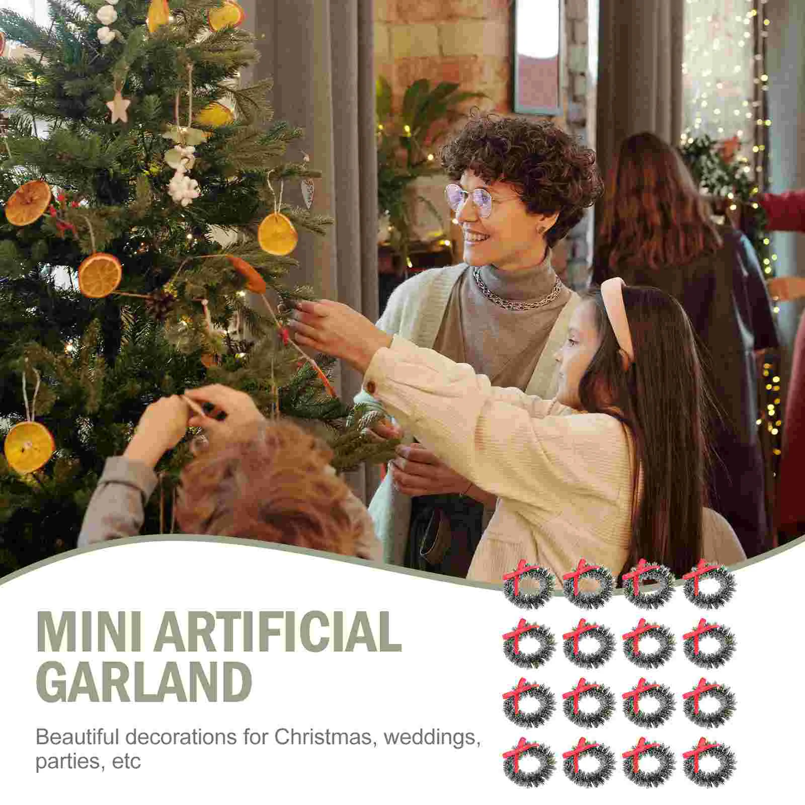 20 шт. Рождественский венок мини-декор миниатюрная зеленая гирлянда мишура дерево