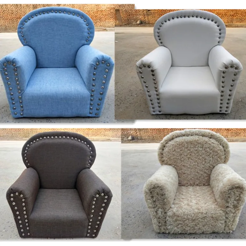 Newborn Photography Auxiliary Props Hundred Days Baby Photography Seat Children Solid Wood Modeling Small Sofa