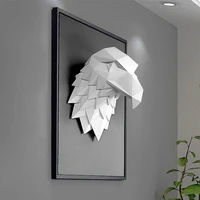 3d eagle head statue home decoration accessories animal abstract sculpture wall hang decor statue living room mural art craft
