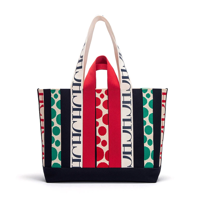 Handbag Ladies 2023 New Fashion Large Capacity Classic Vintage Stripe Decorative Weaving Material Shopping Holiday Shoulder Bag