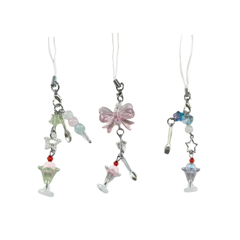Красочный конус мороженого брелок-подвеска украшение из сплава смолы для сумок