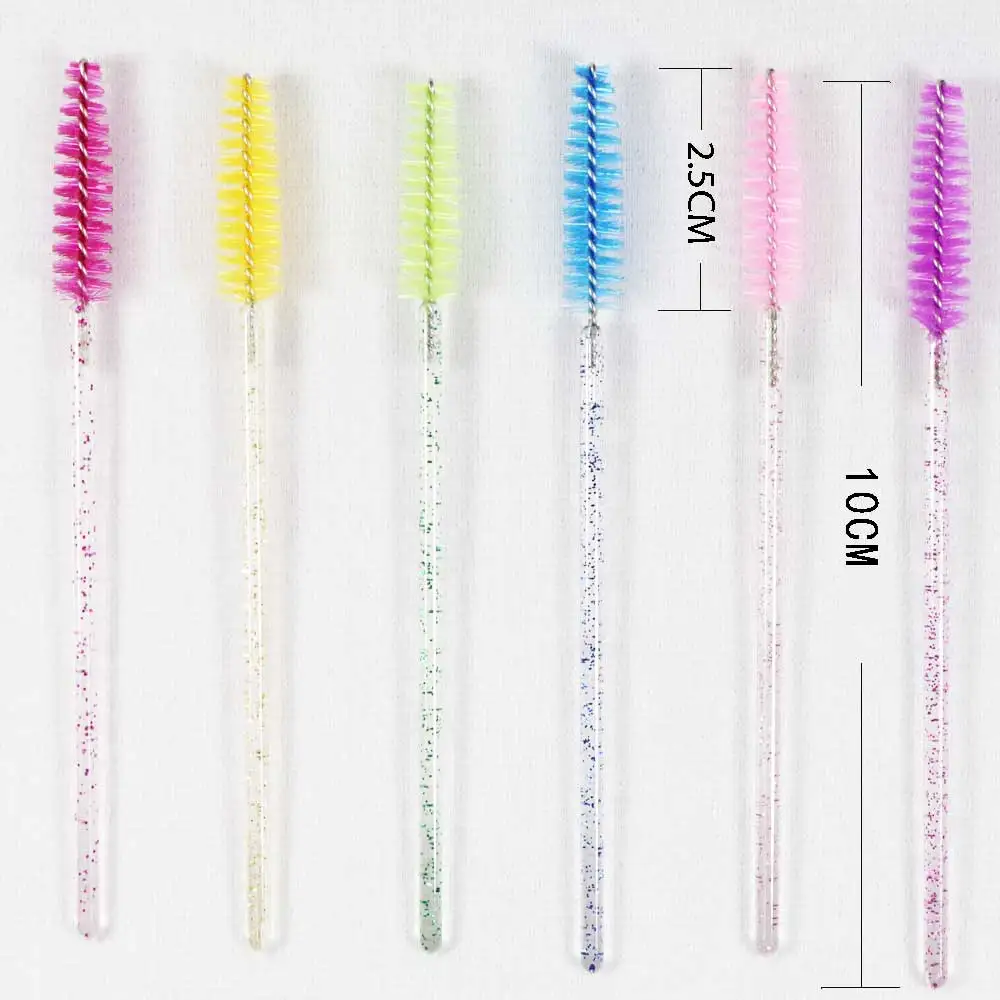 

50pcs Crystal Silicone Makeup Brush Eye Brush Diamond Handle Mascara Wands Eyelash Brush Eyelash Extension tools