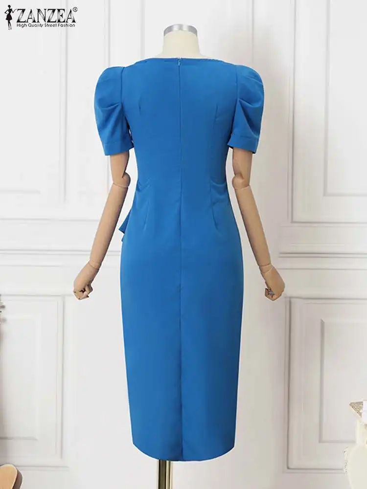 Платье ZANZEA женское вечернее с квадратным вырезом Элегантное Длинное