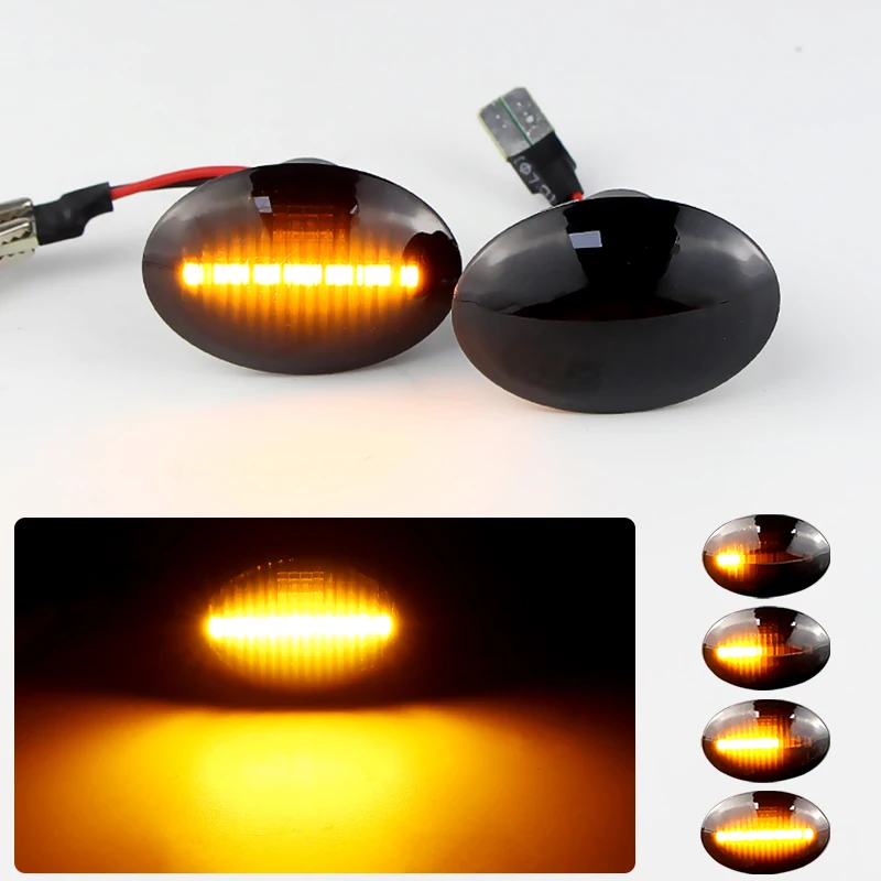 

2 шт. динамические для Ford KA II MK2 RU8 2009 2010 2011 2012 2013 2014-2016 светодиодные боковые габаритные фонари мигающий указатель поворота