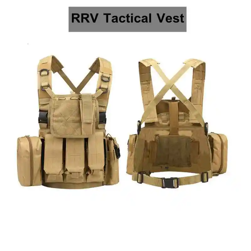

Tactical Molle Vest Radio / EDC / Triple 5.56 Mag Pouch Carrier Outdoor Training Hunting Airsoft CS Combat Adjustable Vest