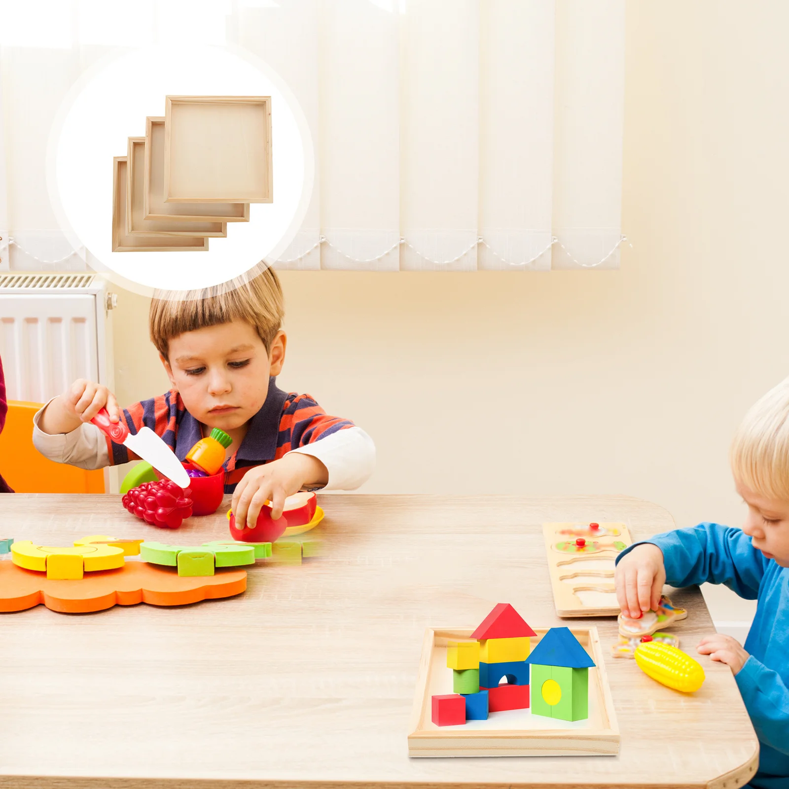 

Building Block Tray Puzzle Wood Trays 3D Storage Jigsaw Sorting Accessory Organizer Wooden