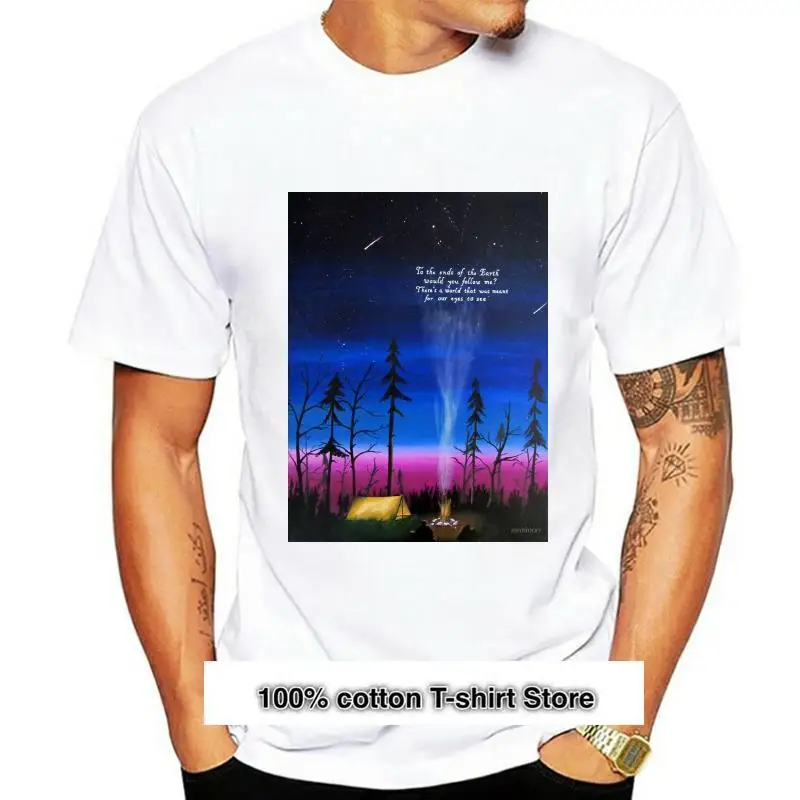 Camiseta de ends of the earth, camisa con extreme de tierra, acampada, Nature, acricilico, lord huron, hogueras, noche