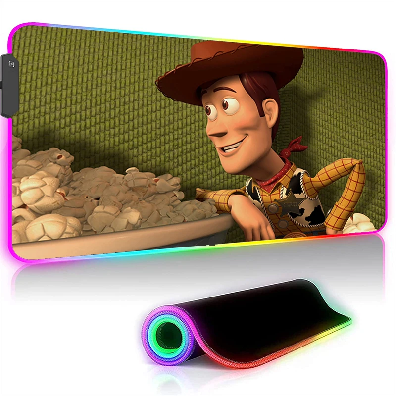 

Игровой коврик для мыши со светодиодной подсветкой, аксессуары для ПК, водонепроницаемый Настольный коврик для компьютера и офиса, крутой игровой коврик для ноутбука