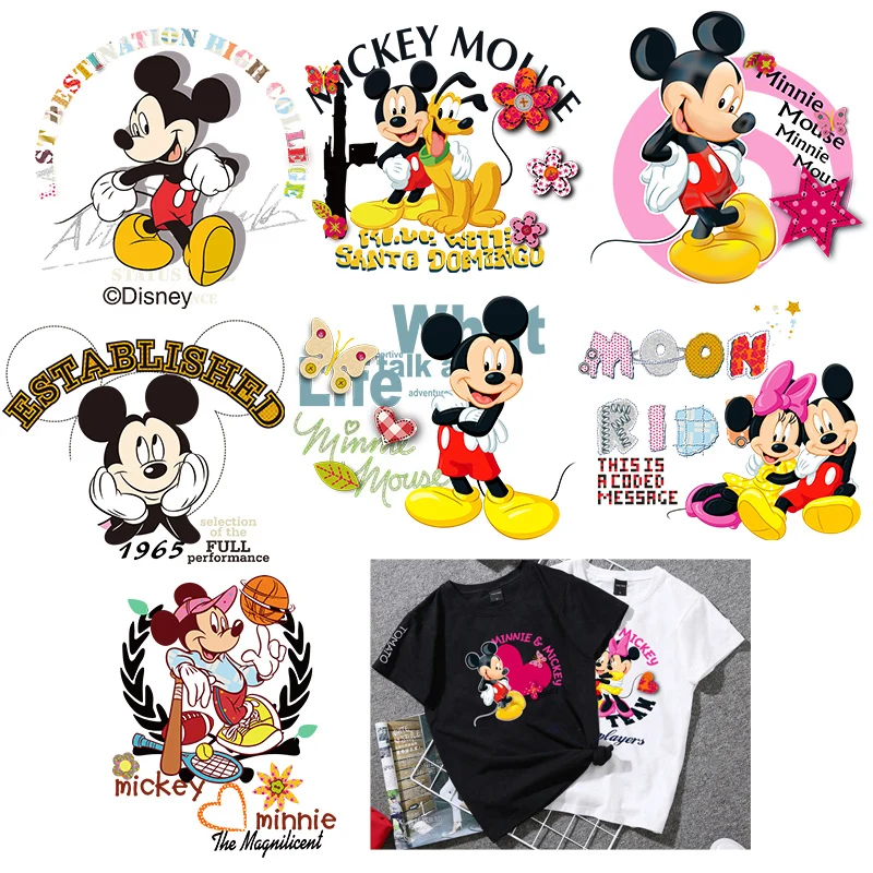 

Wholease Disney Star Appliques Cartoons Mickey Minnie Donald Duck Heat Transfer Stickers Anime Girl Boy Clothes Ironing Sticker