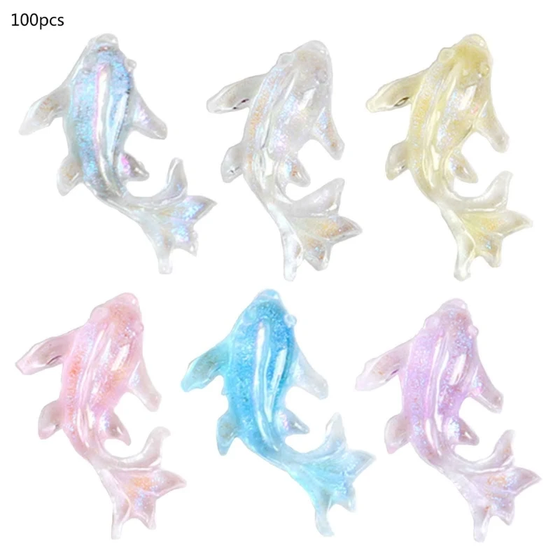 

100 шт./набор, фигурки золотых рыбок из смолы