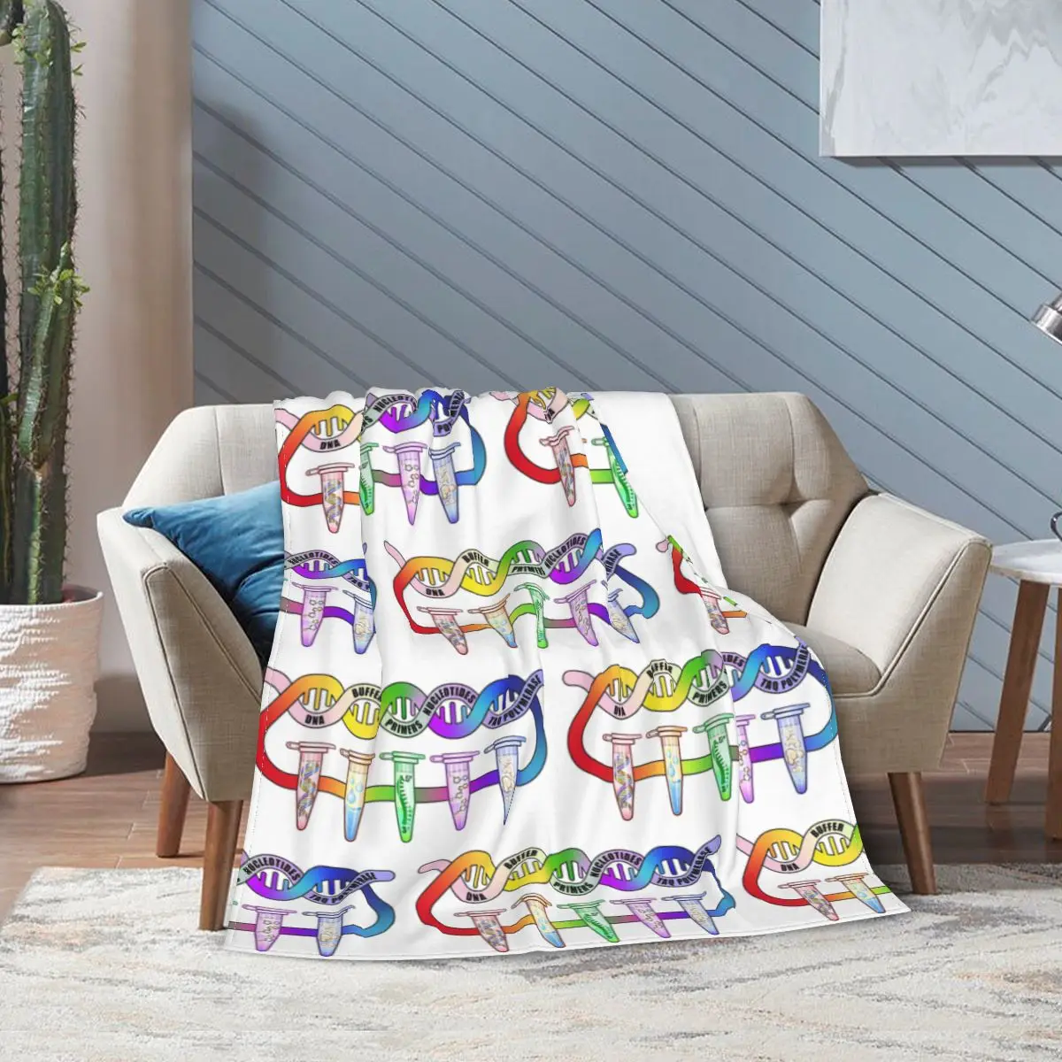 Компоненты цепной реакции полимеразы ПЦР пипетки трубки биология научные одеяла