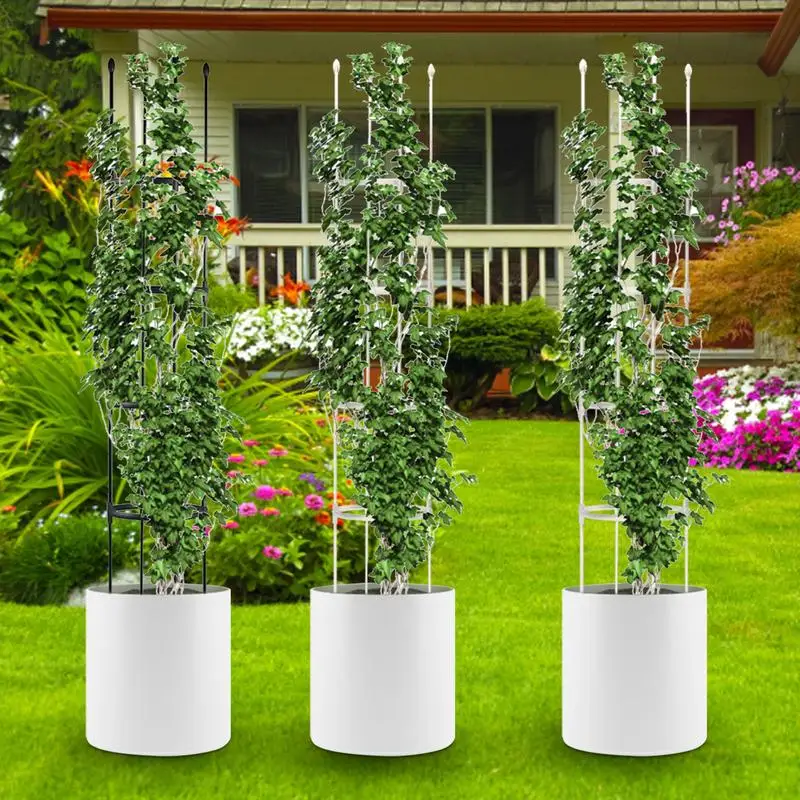 

Garden Obelisk Metal Trellis Plant Cage And Flower Support For Climbing Plants Rustproof Arch PE PP Coating Steel Frame For