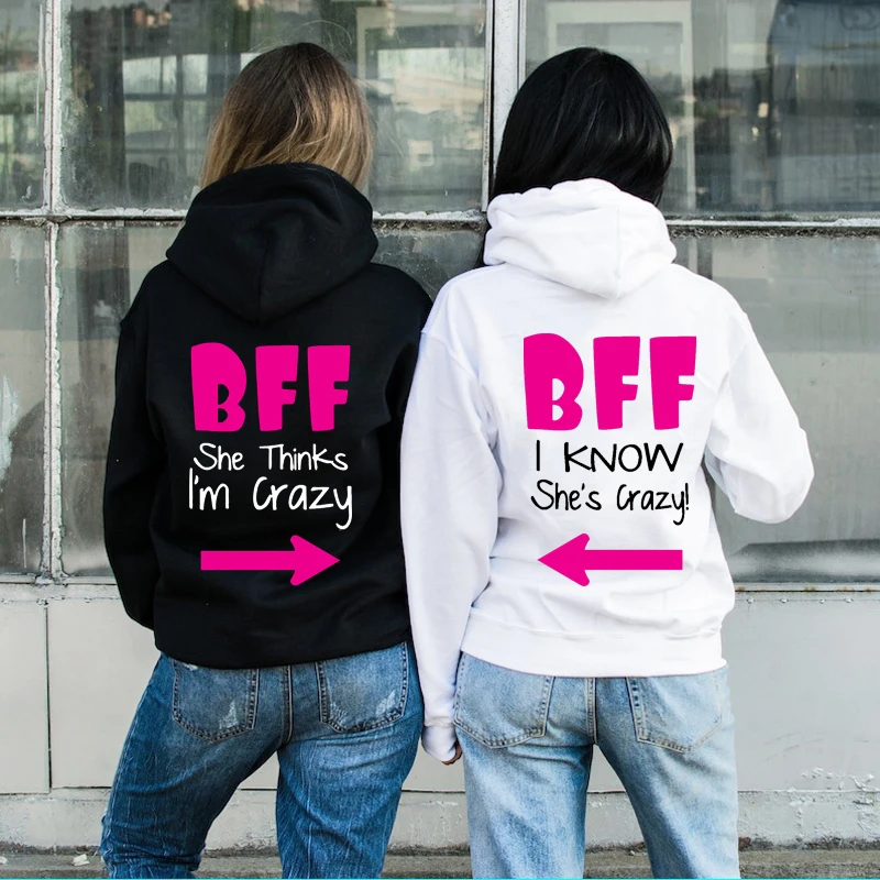 

New Fashion Women Long Sleeve Hoodies Sweatshirts Casual BFF Girlfriend Hoodie Best Friends Forever Hoodie Jacket