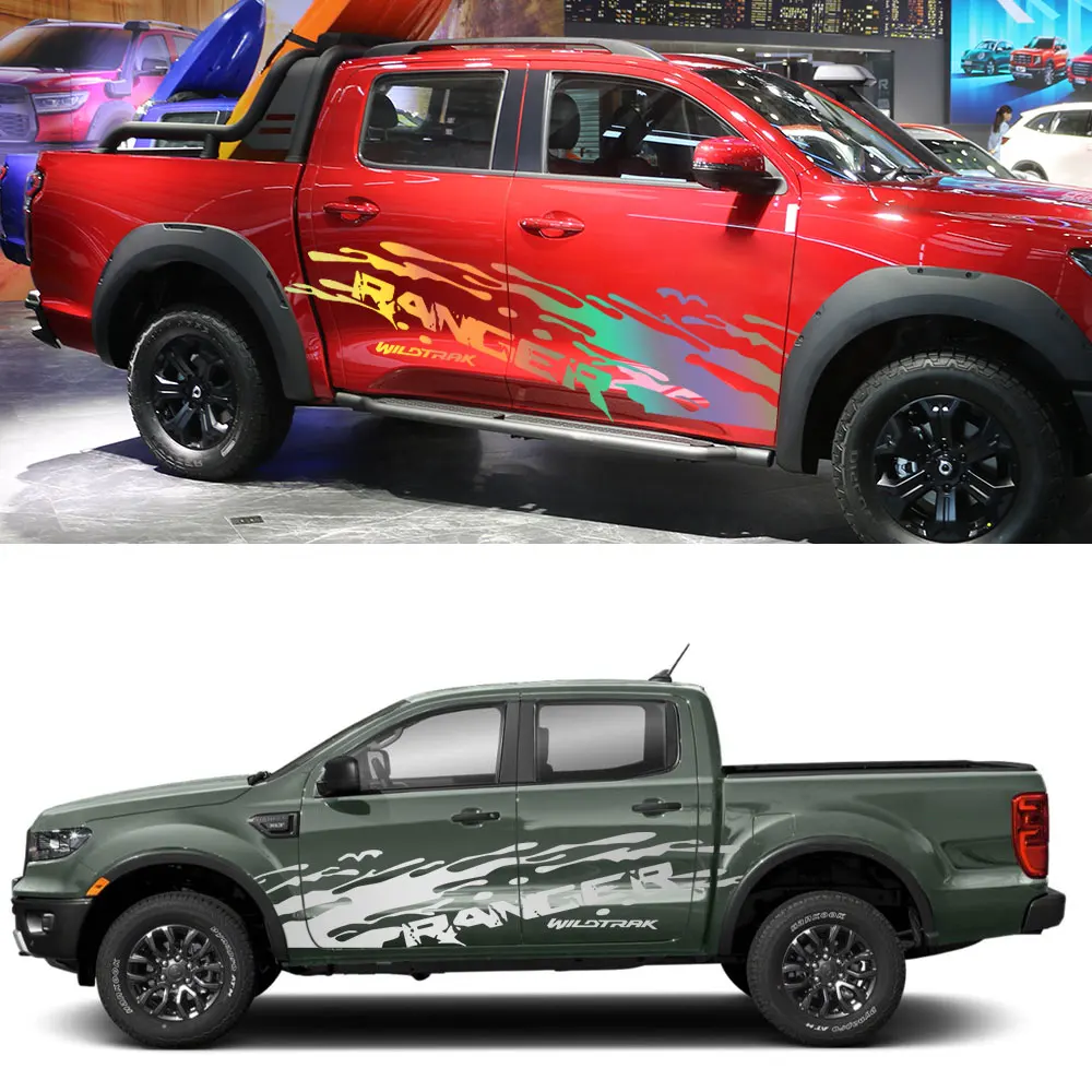 Ford Ranger Raptor Wildtrak Пикап Боковые Наклейки Виниловая Пленка Матовая Отделка