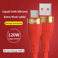 6a liquid soft silicone cable wire for huawei samsung xiaomi vivo phone accessoires fast charging type c charger usb c cables
