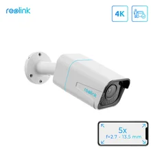 Reolink RLC-811A 4K cámara IP PoE 8MP 5X Zoom óptico humanos/coche/detección de 2-Audio Color Visión de noche de casa inteligente CCTV