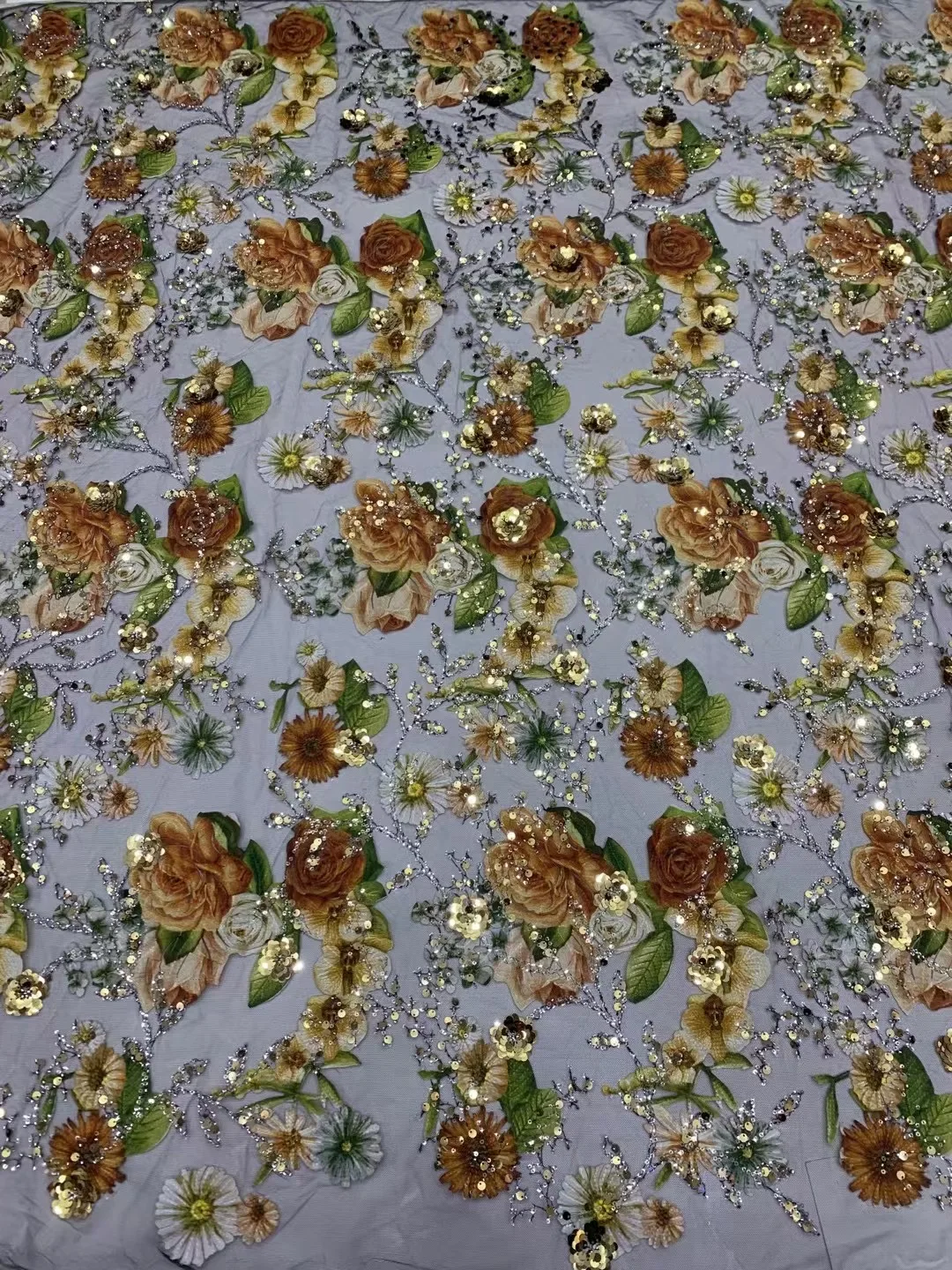 

Кружево ручной работы из бисера с жемчугом, кружевная ткань 2023, высококачественные бусины, вышитые тюлевые кружева для шитья AXB5644